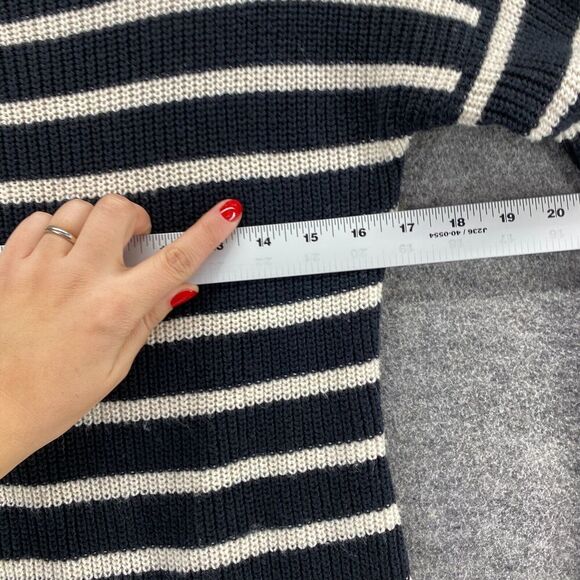 Old Navy Sweater Pullover Women S Small Black Striped Knit Long Sleeve Cotton - Picture 7 of 9
